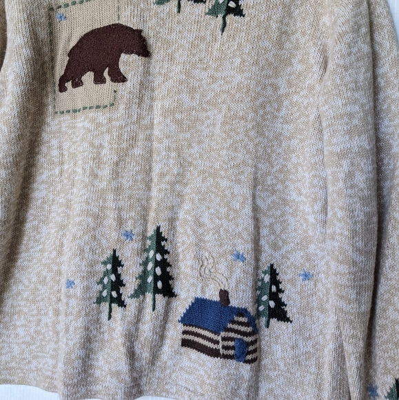 VINTAGE woodland rustic embroidered cardigan - Picture 6 of 8